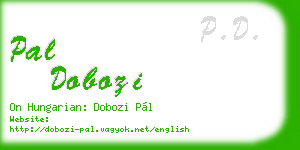 pal dobozi business card
